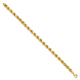 10K Yellow Gold 6.5 mm Rope Chain Bracelet, Polished