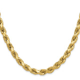 10K Yellow Gold 8 mm Rope Chain Necklace, Polished