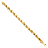 10K Yellow Gold 8 mm Rope Chain Anklet, Polished