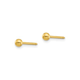 Stainless Steel Ball Stud Earrings, Polished Gold Sphere, Minimalist Unisex Style