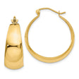 10k Yellow Gold Tapered Hoop Earrings, Polished Hinged Design, Small Minimalist Style for Women