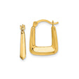10k Yellow Gold Square Hoop Earrings, Sleek Geometric Hollow Design for Women