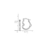 10k White Gold Hoop Earrings, Bamboo-Inspired Wavy Geometric Design, Lightweight Minimalist Style