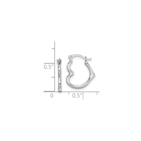 10k White Gold Hoop Earrings, Bamboo-Inspired Wavy Geometric Design, Lightweight Minimalist Style