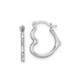 10k White Gold Hoop Earrings, Bamboo-Inspired Wavy Geometric Design, Lightweight Minimalist Style