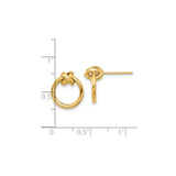 10k Yellow Gold Love Knot Stud Earrings, Circular Loop Design, Symbolic Jewelry for Women