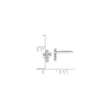 White Gold CZ Cross Stud Earrings Bezel Set Faith Jewelry