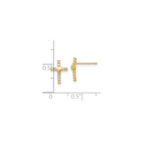 10k Yellow Gold Cross Pendant with Cubic Zirconia Heart Accent, Religious Jewelry for Men and Women