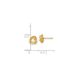 10k Yellow Gold Stud Earrings with Created Opal in Interwoven Love Knot Design