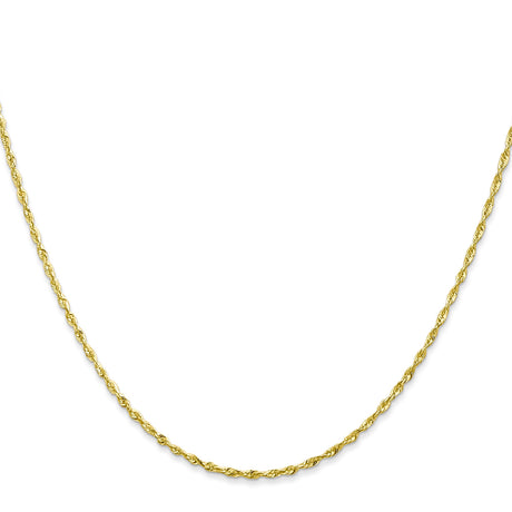 10K Yellow Gold 1.5 mm Rope Chain Necklace, Polished