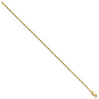 10K Yellow Gold 1.5 mm Rope Chain Anklet, Polished