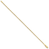 10K Yellow Gold 1.5 mm Rope Chain Bracelet, Polished
