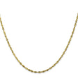 10K Yellow Gold 1.8 mm Rope Chain Necklace, Polished
