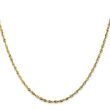 10K Yellow Gold 1.8 mm Rope Chain Necklace, Polished