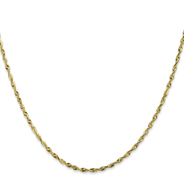 10K Yellow Gold 1.8 mm Rope Chain Necklace, Polished