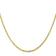 10K Yellow Gold 2 mm Rope Chain Necklace, Polished