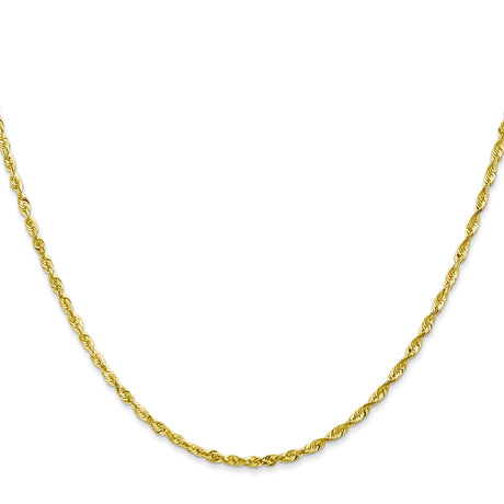 10K Yellow Gold 2 mm Rope Chain Necklace, Polished