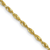10K Yellow Gold 2 mm Rope Chain Necklace, Polished detail view