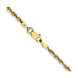 10K Yellow Gold 2.25 mm Rope Chain Necklace, Polished alternate angle
