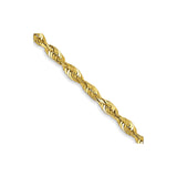 10K Yellow Gold 2.5 mm Rope Chain Necklace, Polished detail view