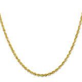 10K Yellow Gold 2.75 mm Rope Chain Necklace, Polished