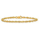 10K Yellow Gold 2.75 mm Rope Chain Bracelet, Polished alternate angle
