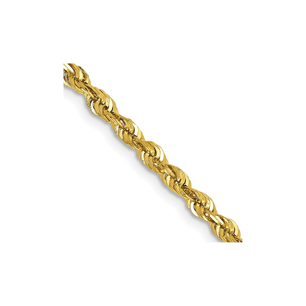 10K Yellow Gold 2.75 mm Rope Chain Necklace, Polished detail view