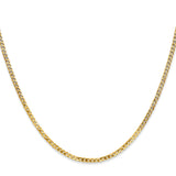 10K Yellow Gold 2.2 mm Curb Chain Necklace, Polished