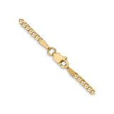 10K Yellow Gold 2.2 mm Curb Chain Necklace, Polished alternate angle