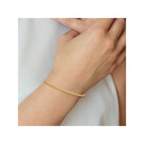 10K Yellow Gold 2.2 mm Curb Chain Anklet, Polished alternate angle