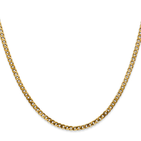 10K Yellow Gold 2.9 mm Curb Chain Necklace, Polished