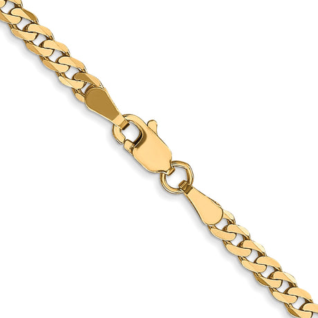 10K Yellow Gold 2.9 mm Curb Chain Necklace, Polished alternate angle