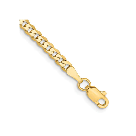 10K Yellow Gold 2.9 mm Curb Chain Anklet, Polished