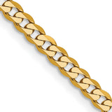10K Yellow Gold 2.9 mm Curb Chain Necklace, Polished detail view