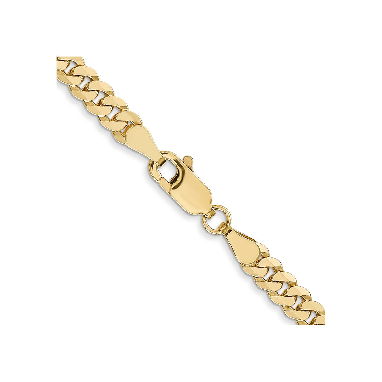 10K Yellow Gold 3.9 mm Curb Chain Necklace, Polished alternate angle