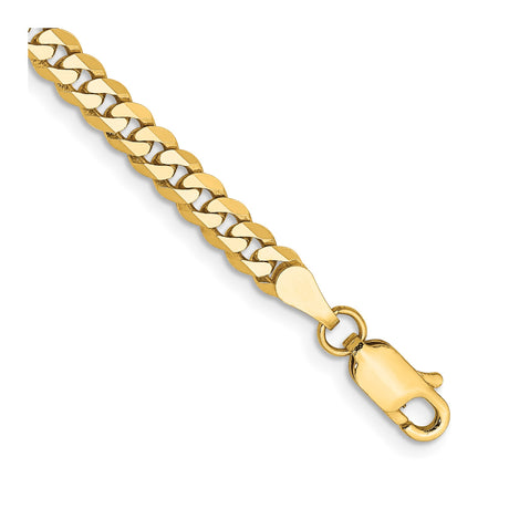 10K Yellow Gold 3.9 mm Curb Chain Anklet, Polished