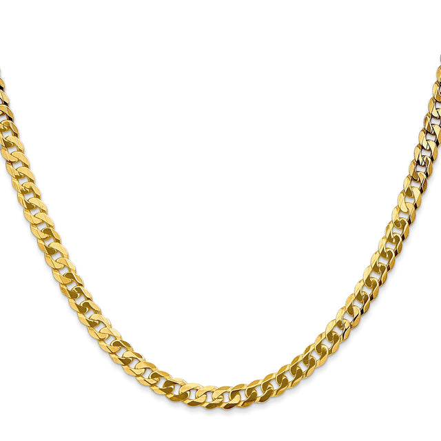 10K Yellow Gold 4.75 mm Curb Chain Necklace, Polished