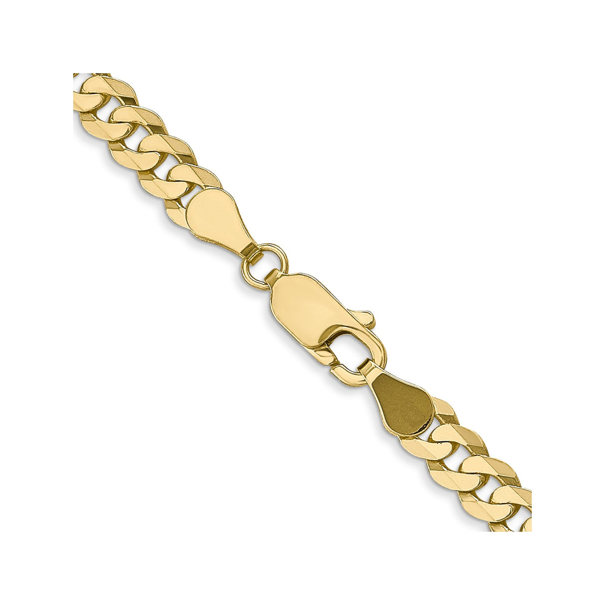 10K Yellow Gold 4.75 mm Curb Chain Necklace, Polished alternate angle