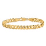 10K Yellow Gold 5.75 mm Curb Chain Bracelet, Polished