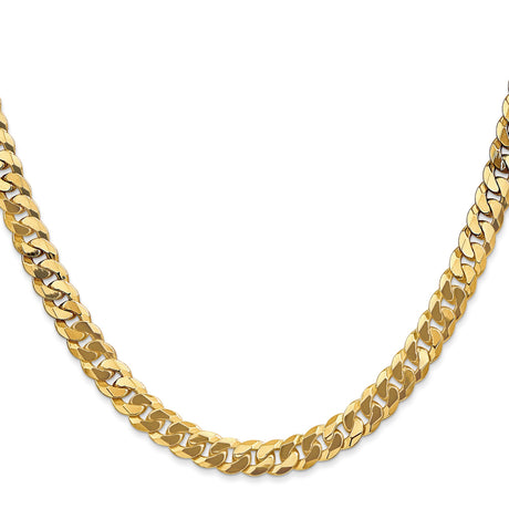 10K Yellow Gold 6.25 mm Curb Chain Necklace, Polished