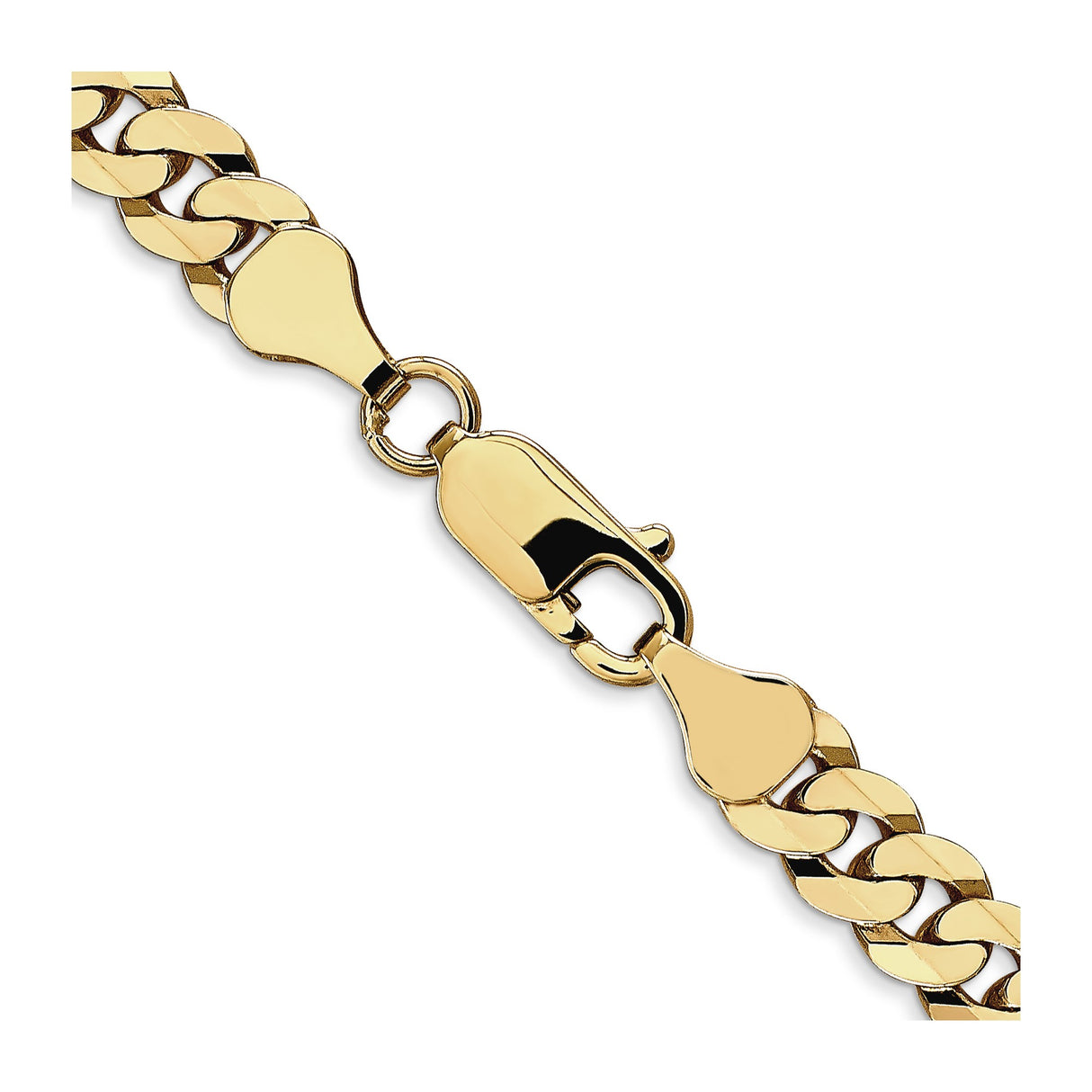 10K Yellow Gold 6.25 mm Curb Chain Necklace, Polished alternate angle