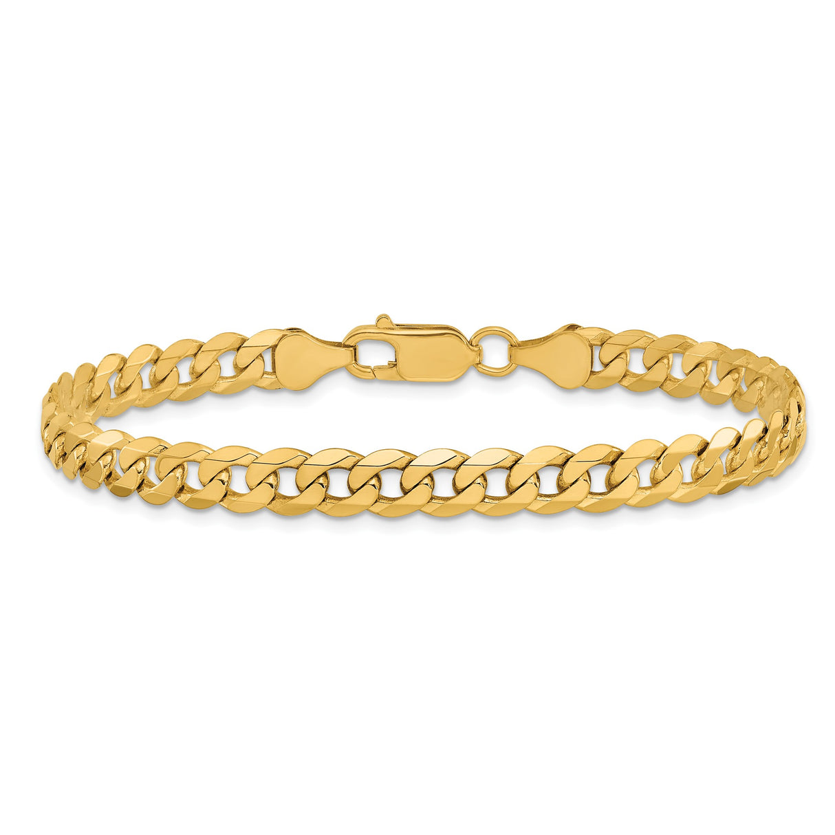 10K Yellow Gold 6.25 mm Curb Chain Anklet, Polished