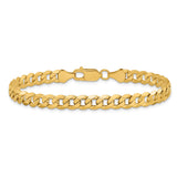 10K Yellow Gold 6.25 mm Curb Chain Bracelet, Polished