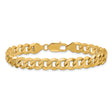 10K Yellow Gold 7.75 mm Curb Chain Bracelet, Polished