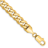 10K Yellow Gold 8.25 mm Curb Chain Bracelet, Polished shown for scale