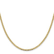 10K Yellow Gold 2.4 mm Polished Chain Necklace, Solid