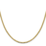 10K Yellow Gold 2.4 mm Polished Chain Necklace, Solid