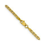10K Yellow Gold 2.4 mm Polished Chain Necklace, Solid alternate angle