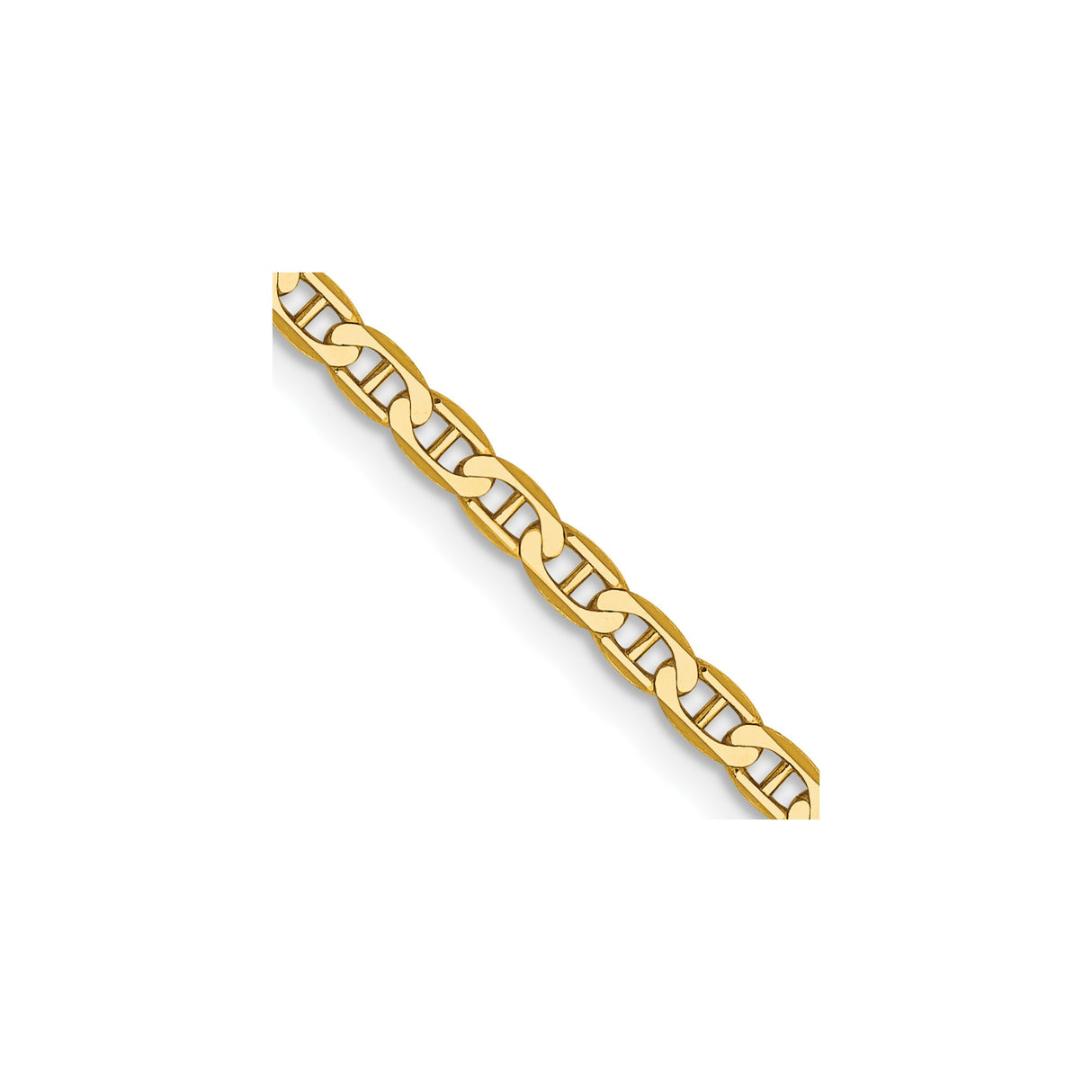 10K Yellow Gold 2.4 mm Polished Chain Necklace, Solid detail view