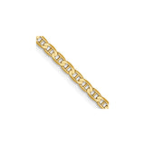 10K Yellow Gold 2.4 mm Polished Chain Necklace, Solid detail view